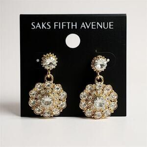 Gold Floral Cluster Drop Earrings – Saks Fifth Avenue - NEW